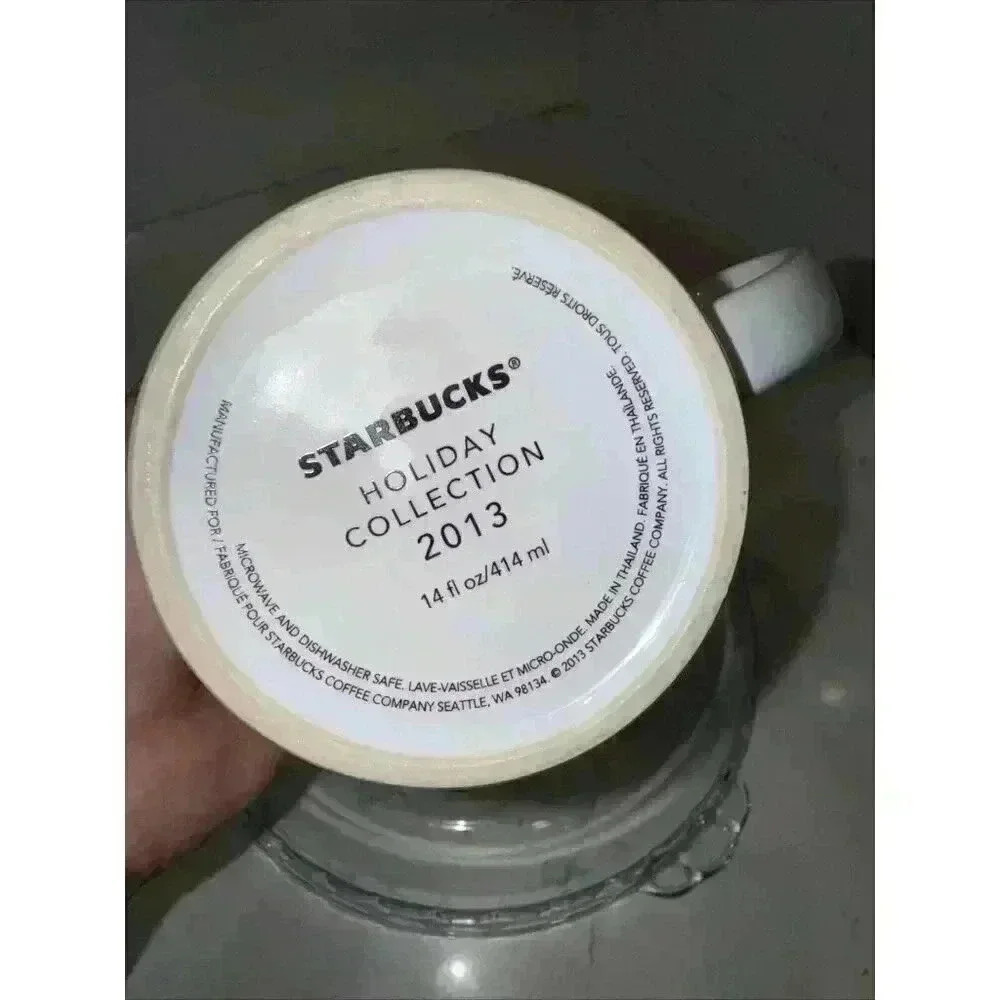 Starbucks Holiday Collection Gold Green Siren White Coffee Mug 2013 Christmas - Picture 11 of 11
